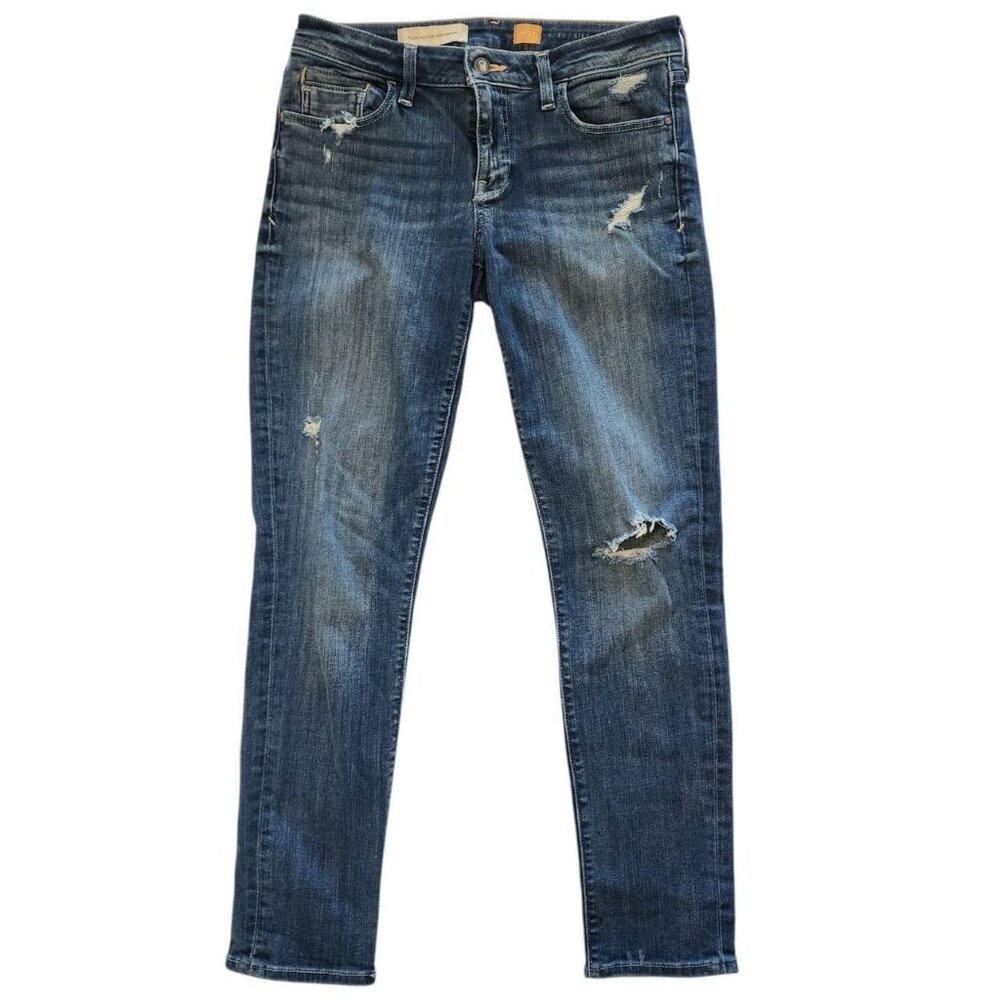 Pilcro and the Letterpress / Anthropologie distressed skinny jeans Size 27